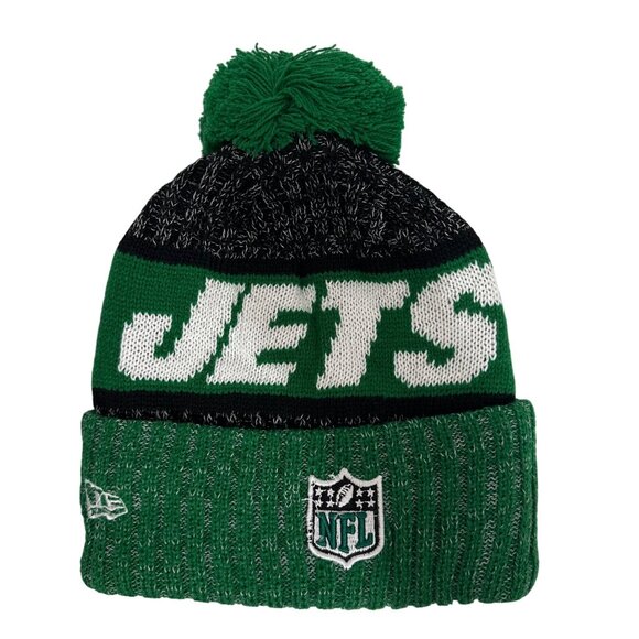 New York Jets New Era On Field Removeable Pom Beanie Football Athleisure - Picture 2 of 8
